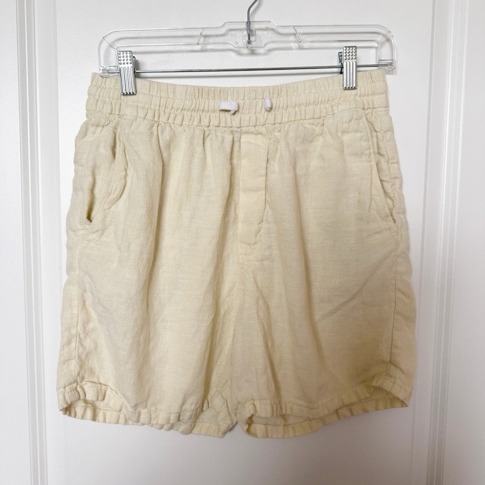 Weekday Mens Light Yellow Linen Shorts Small Lightweight Euro Summer‎ Resort